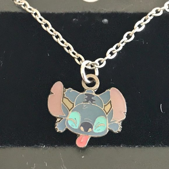 Vintage Disney Lilo & Stitch Necklace Charm Aulani Hawaii Ohana Disneyana 18" - Picture 2 of 5